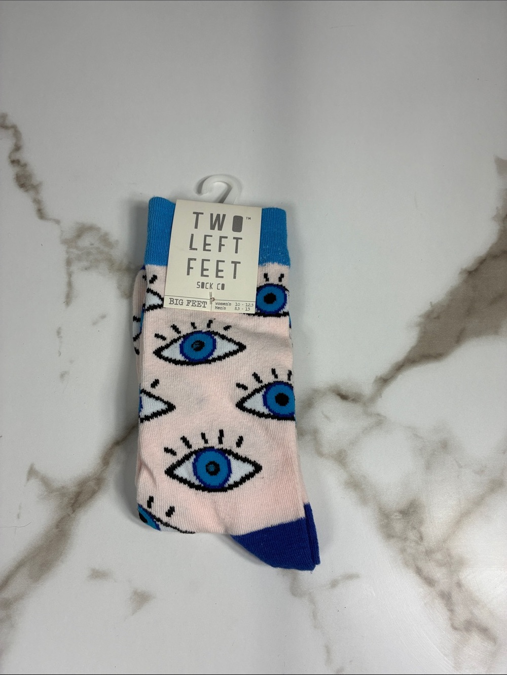 Two Left Feet Unisex Pink Eye Pattern Crew Socks